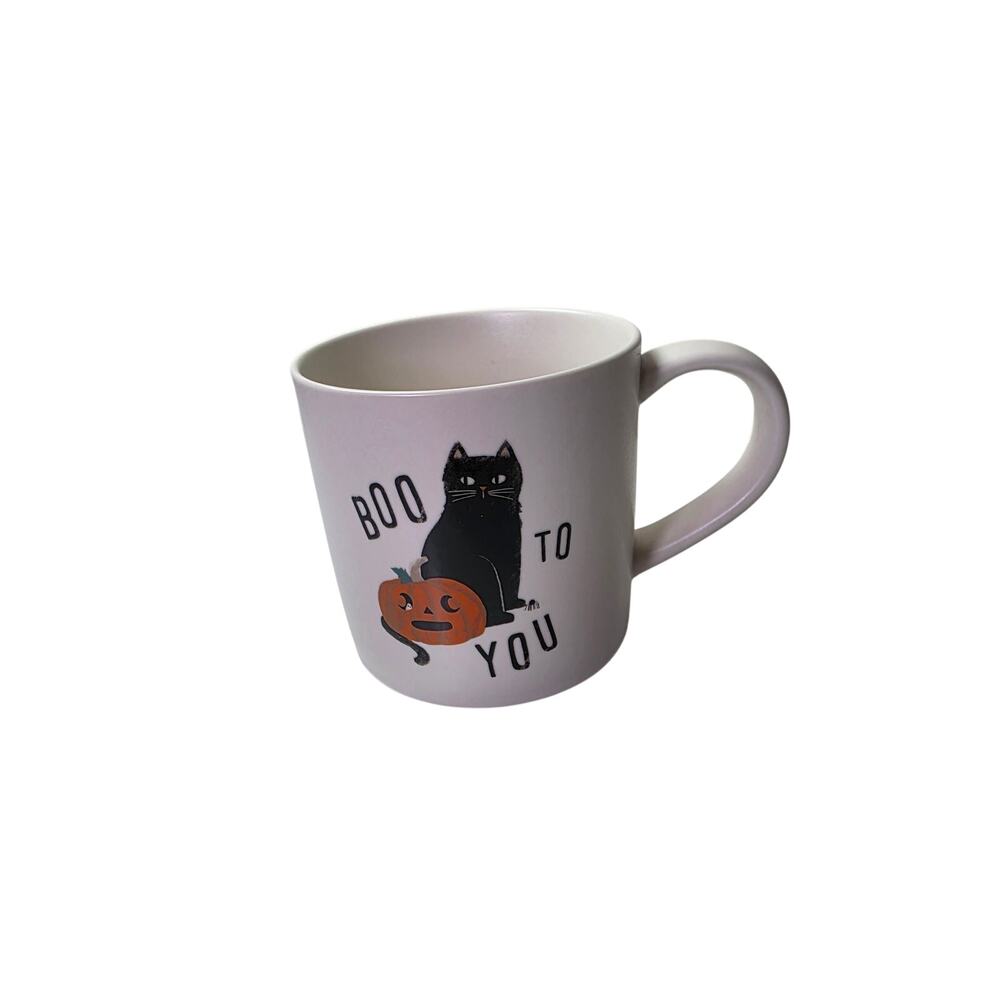 HYDE & EEK! Black Cat Pumpkin Boo Halloween Stoneware Coffee Mug